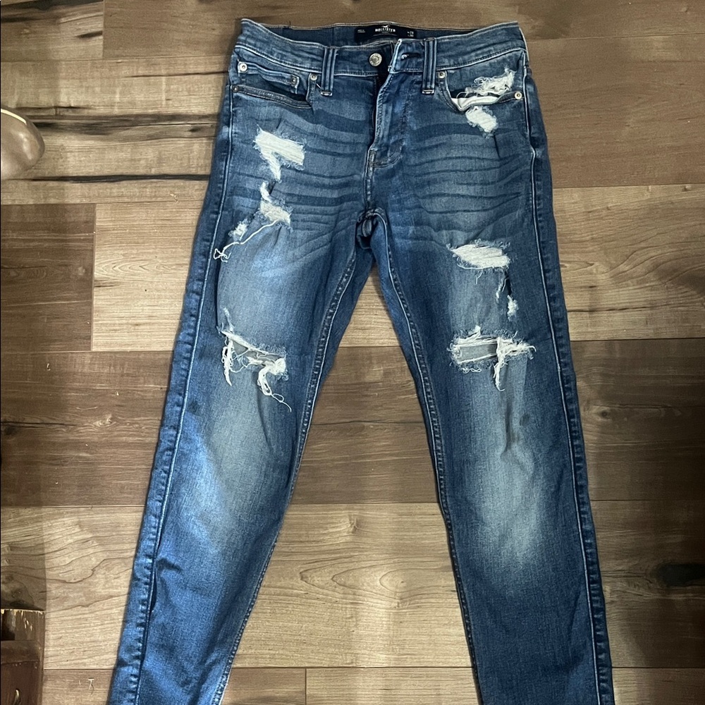 Hollister Ripped Blue Skinny Jeans
